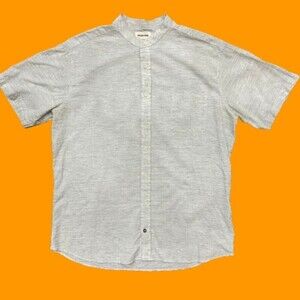 Taylor Stitch Cream Gray Organic Cotton Button Down Shirt Men's Size 46 XL